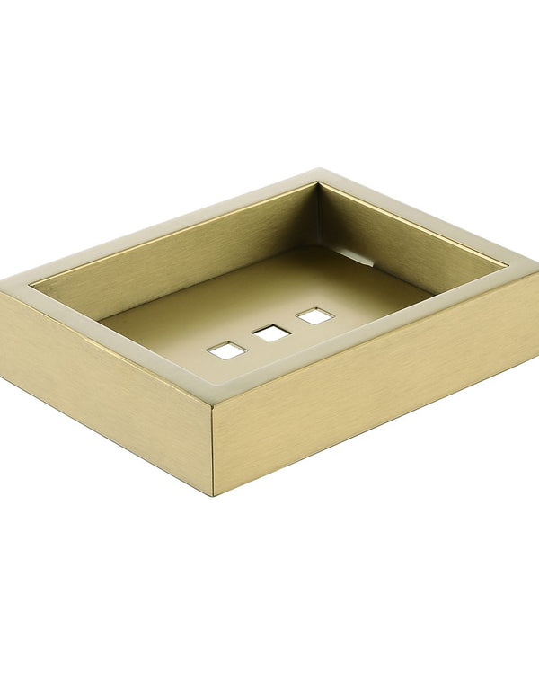 Cavallo Brushed Yellow Gold Square Soap Dish