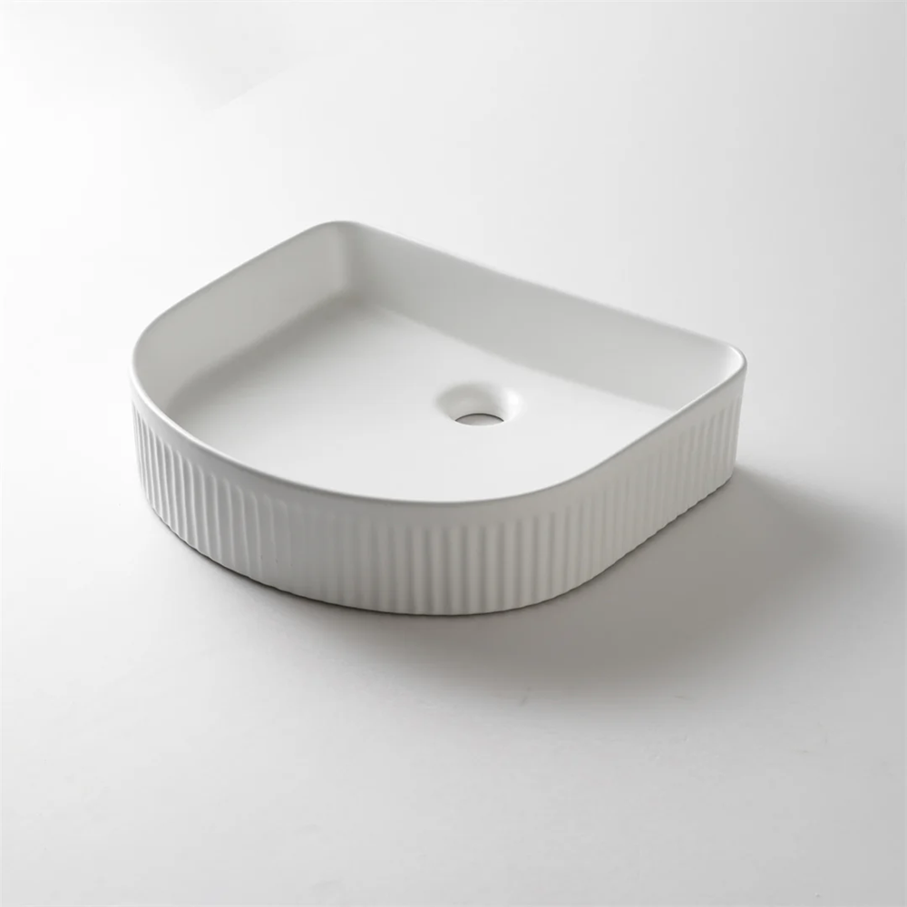 415x365x100mm Matte White Above Counter Basin