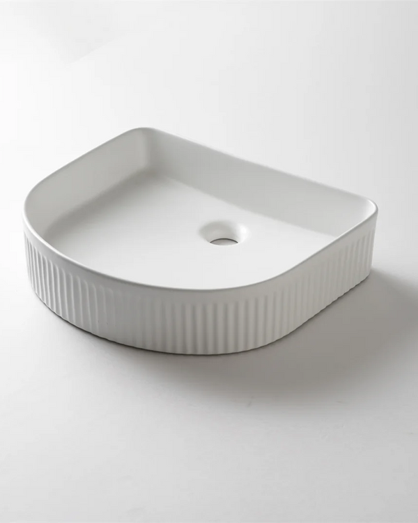 415x365x100mm Matte White Above Counter Basin
