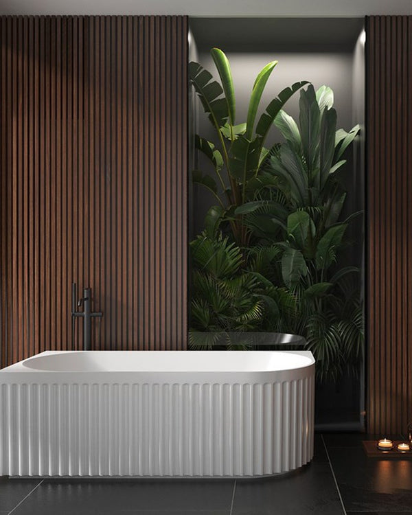 1500x750x580mm Matte White Left Corner Bathtub