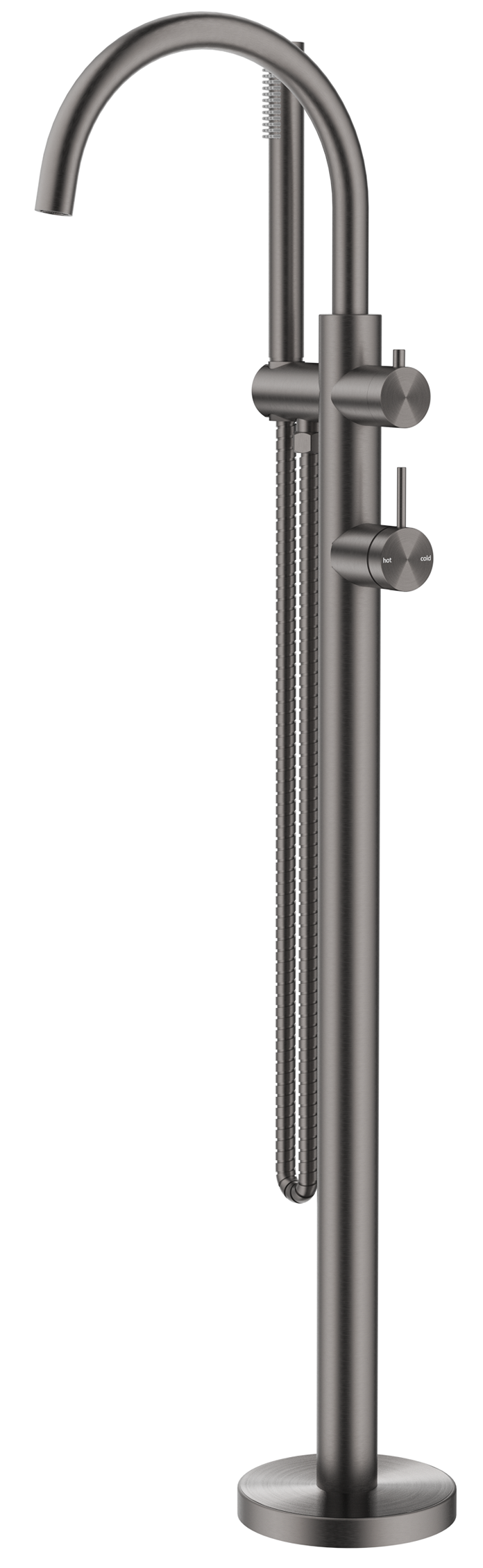 Mica Freestanding Bath Mixer with Hand Shower Gunmetal
