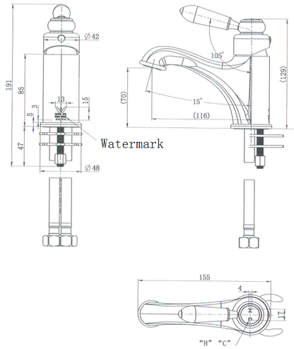 Bordeaux Basin Mixer - Brushed Nickel