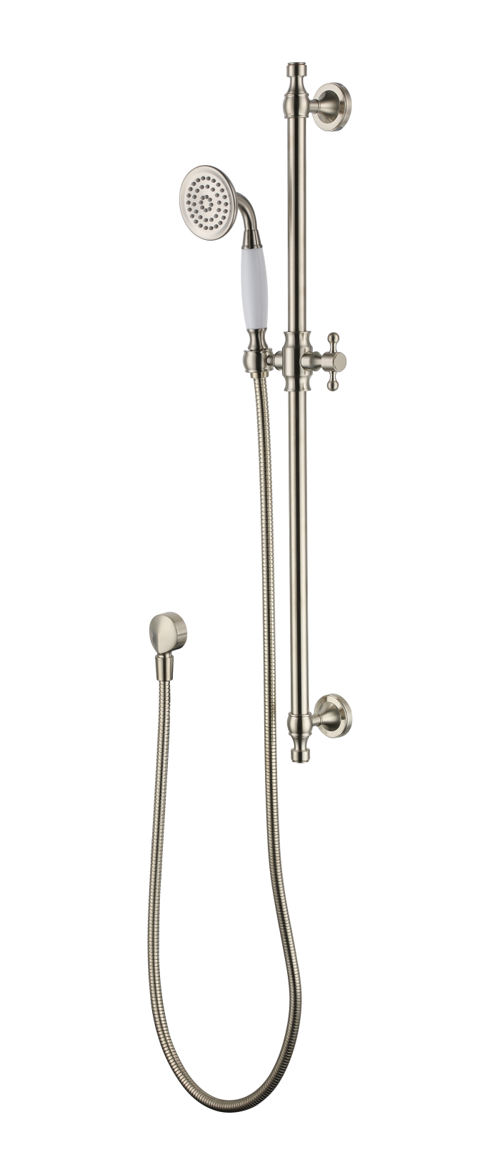 Bordeaux Shower On Rail Brass Microphone Handle - Brushed Nickel