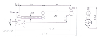 Bordeaux Kitchen Pot Filler - Matte Black
