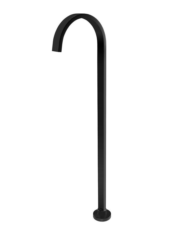 Cavallo Square Matte Black Stainless Steel Freestanding Bath Spout