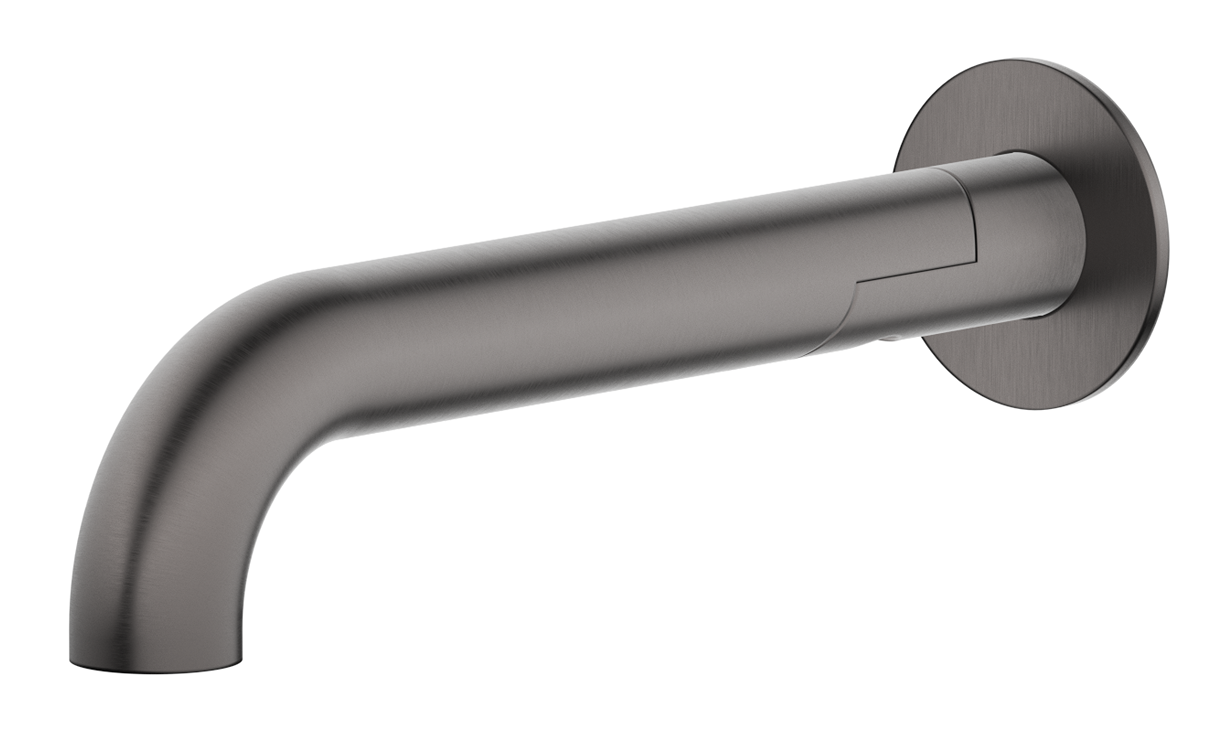 Mica Swivel Bath Spout - Curved Gunmetal