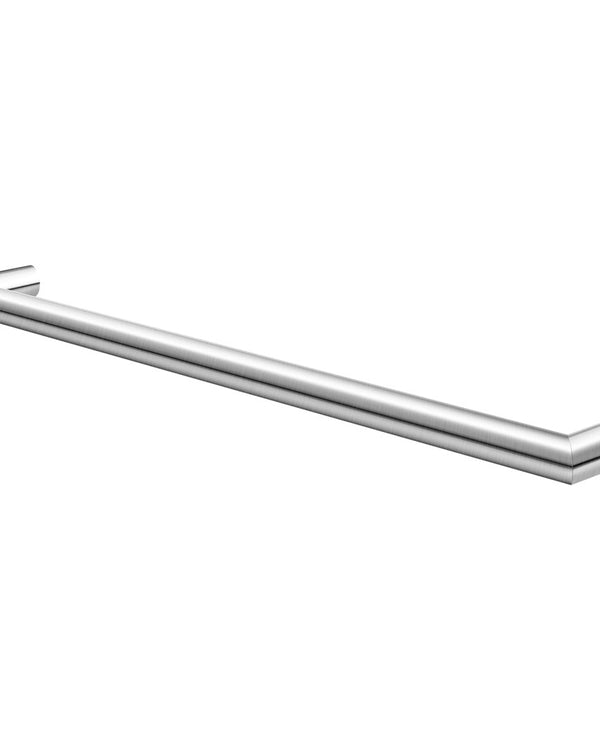 Round Horizontal Brushed Nickel Electric Heated Towel Rack Single Bar