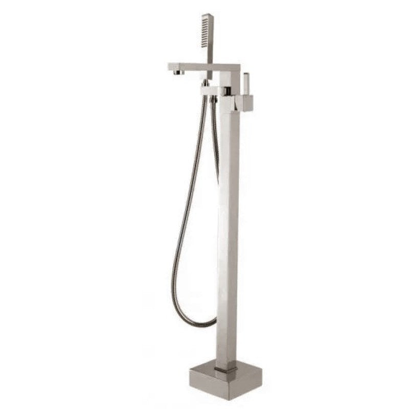 Brushed Nickel Freestanding Tap with Handheld Shower