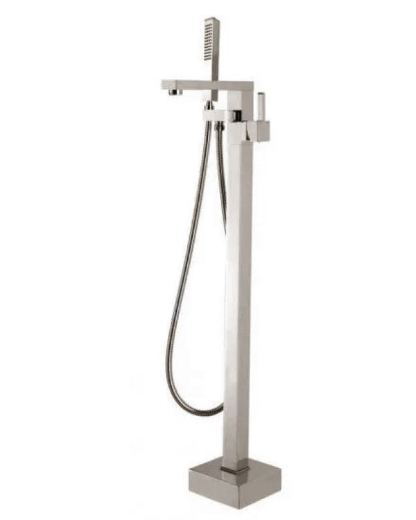 Brushed Nickel Freestanding Tap with Handheld Shower
