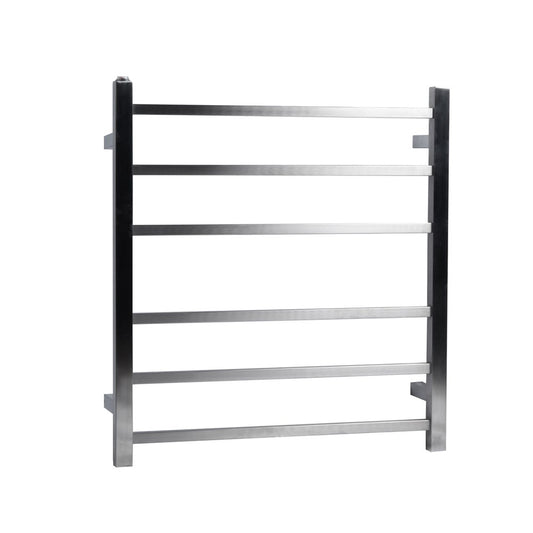 Brushed Nickel Heated Towel Rack 6 Bars