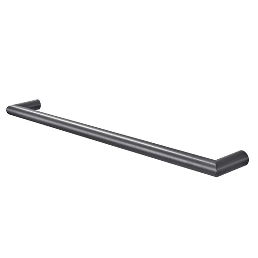 Round Horizontal Brushed Gun Metal Grey Electric Heated Towel Rack Single Bar