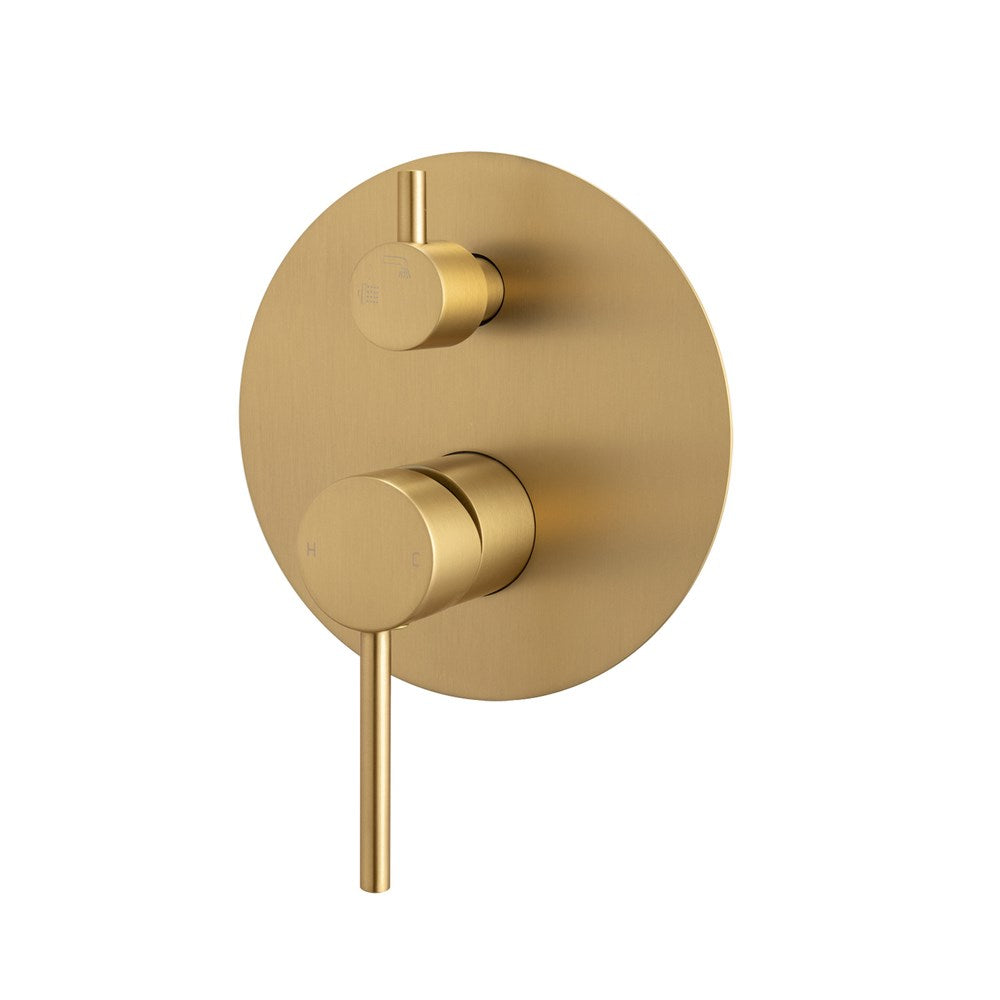 LUCID PIN - Brushed Brass Diverter Mixer