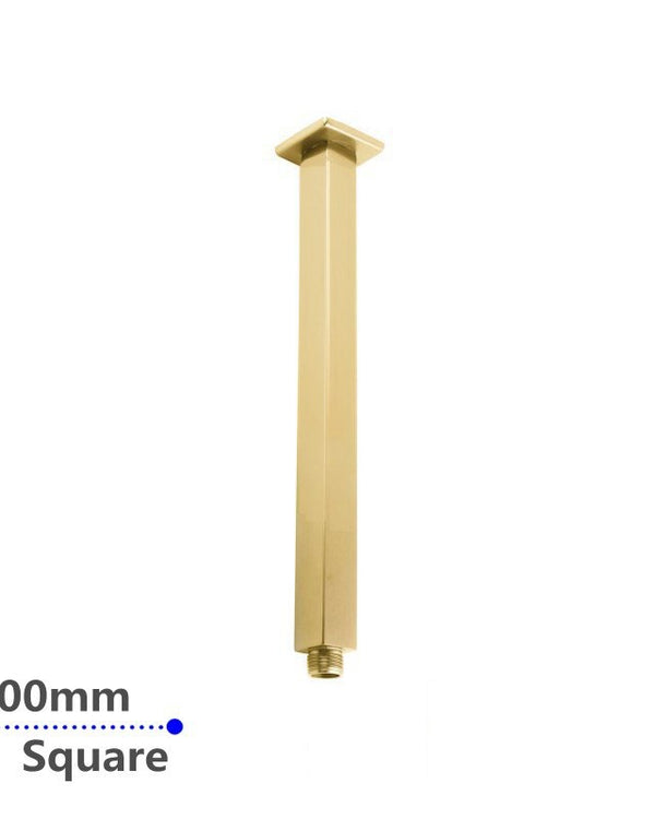 300mm Brushed Brass Ceiling Shower Arm