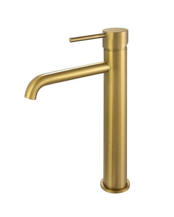 LUCID PIN - Brushed Brass Tall Basin Mixer