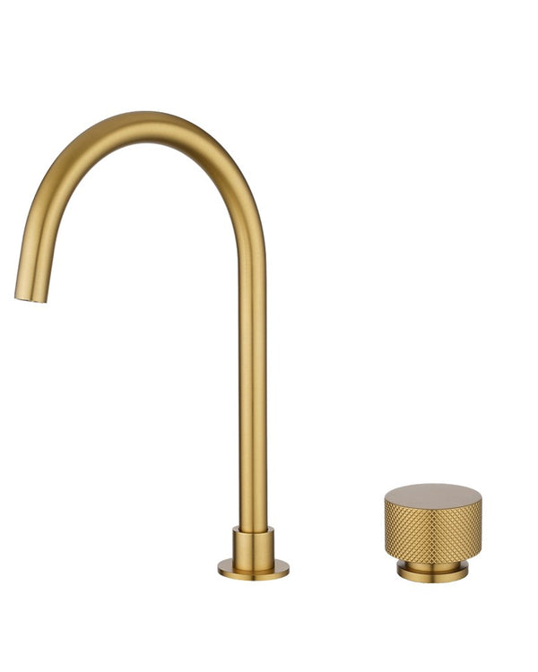 MOON - Brushed Brass Swivel Basin Mixer
