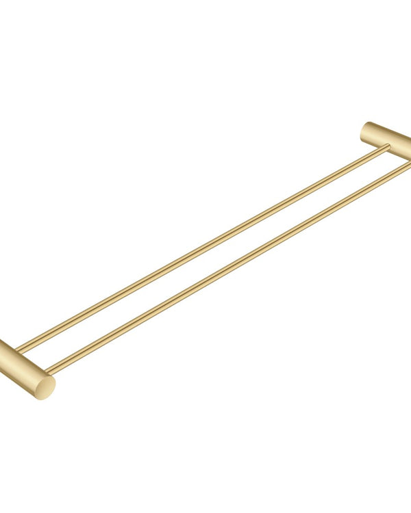 600mm Brushed Brass Double Towel Rail