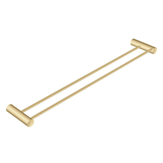 600mm Brushed Brass Double Towel Rail