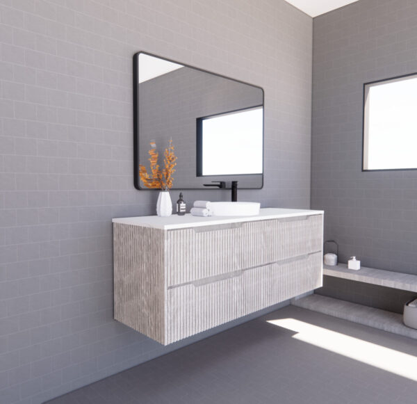 Bali White Oak 1500mm Wall Hung Vanity with Ceramic Top