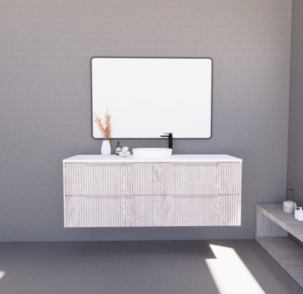 Bali White Oak 1500mm Wall Hung Vanity with Ceramic Top