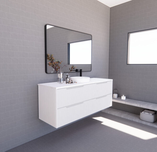 Bali Matte White 1500mm Wall Hung Vanity with Ceramic Top
