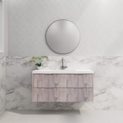 Bali White Oak 1200mm Wall Hung Vanity with Ceramic Top