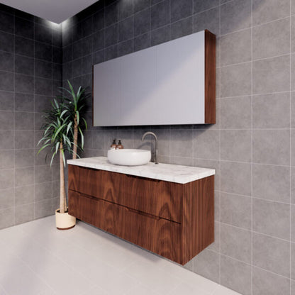 Bali Brown Oak 1500mm Wall Hung Vanity with Ceramic Top