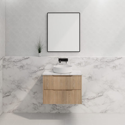 Bali American Oak 750mm Wall Hung Vanity with Ceramic Top