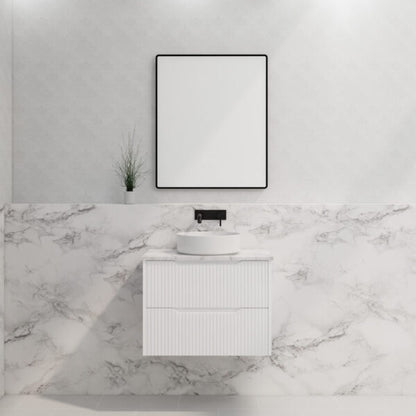 Bali Matte White 900mm Wall Hung Vanity with Ceramic Top