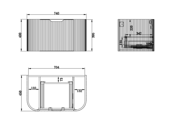 Bergen Matte White 750mm Wall Hung Vanity with Carrara Stone Top