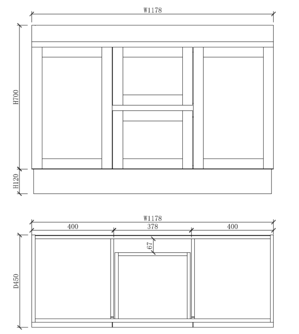 Boston Double Bowl 1200mm Freestanding Vanity with Ceramic Top
