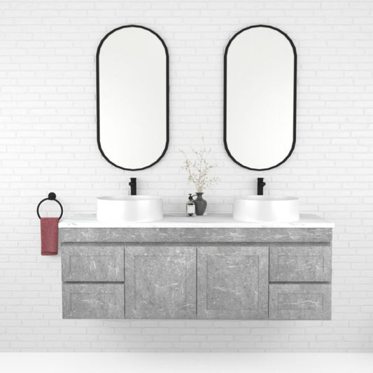 Boston Double Bowl 1500mm Wall Hung Vanity with Ceramic Top