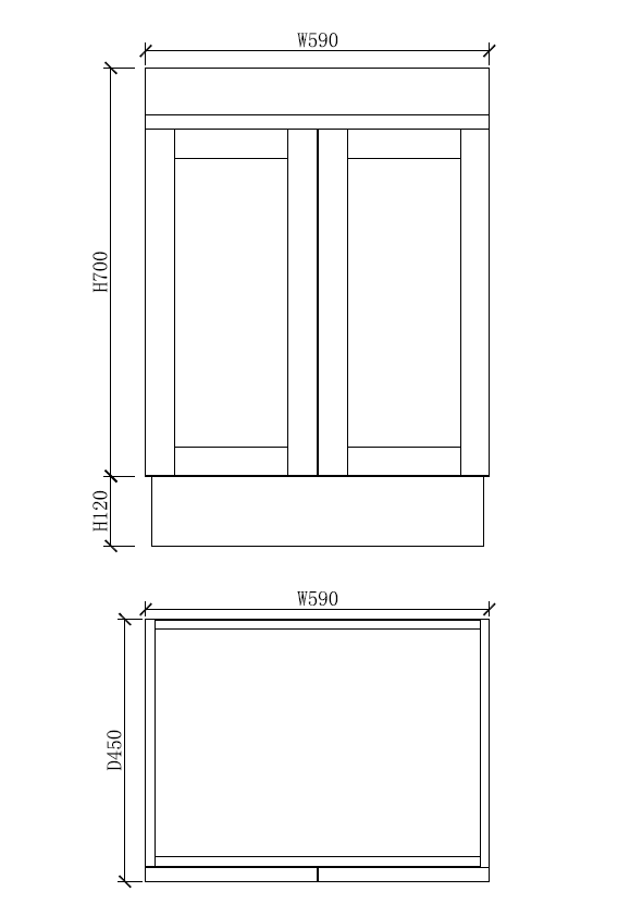 Boston 600mm Freestanding Vanity with Ceramic Top