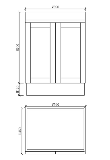 Boston 600mm Freestanding Vanity with Ceramic Top