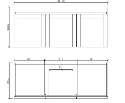 Boston Double Bowl 1200mm Wall Hung Vanity with Ceramic Top