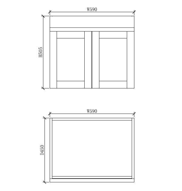 Boston 600mm Wall Hung Vanity with Ceramic Top