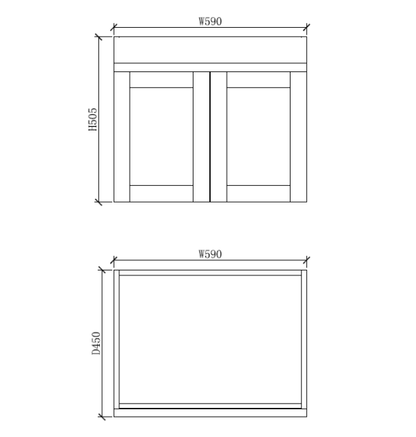 Boston 600mm Wall Hung Vanity with Ceramic Top