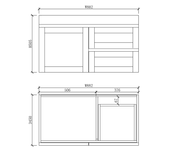 Boston 900mm Wall Hung Vanity with Ceramic Top