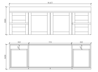 Boston 1500mm Wall Hung Vanity with Ceramic Top