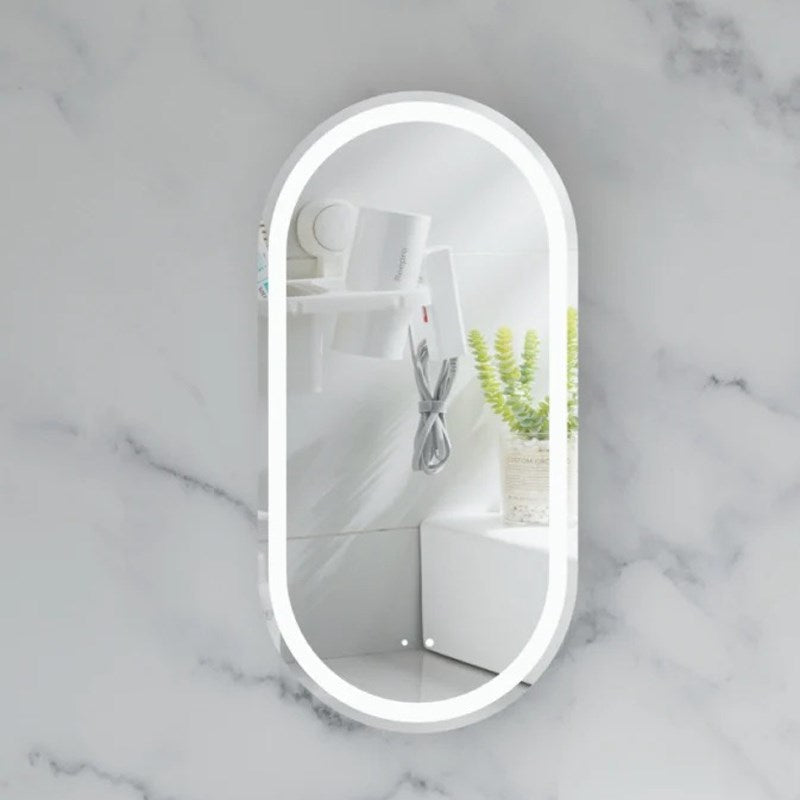 Carysil Noble 450x900mm Matte White Oval LED Shaving Cabinet