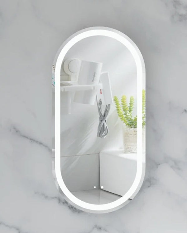 Carysil Noble 450x900mm Matte White Oval LED Shaving Cabinet