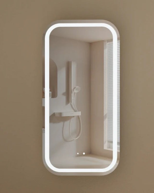 Carysil Earls 450x900mm Walnut Squircle LED Shaving Cabinet