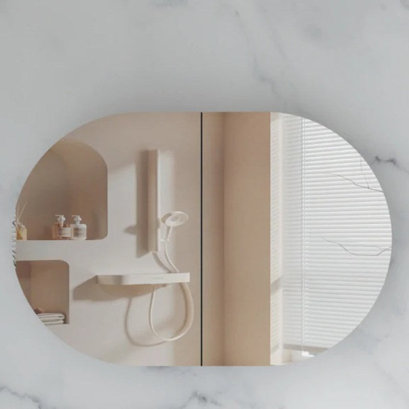 Carysil Mystic 900x600mm Matte White Oval Shaving Cabinet