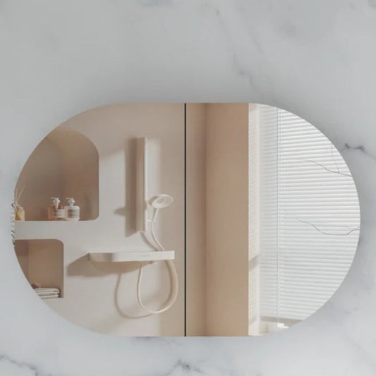 Carysil Mystic 900x600mm Matte White Oval Shaving Cabinet