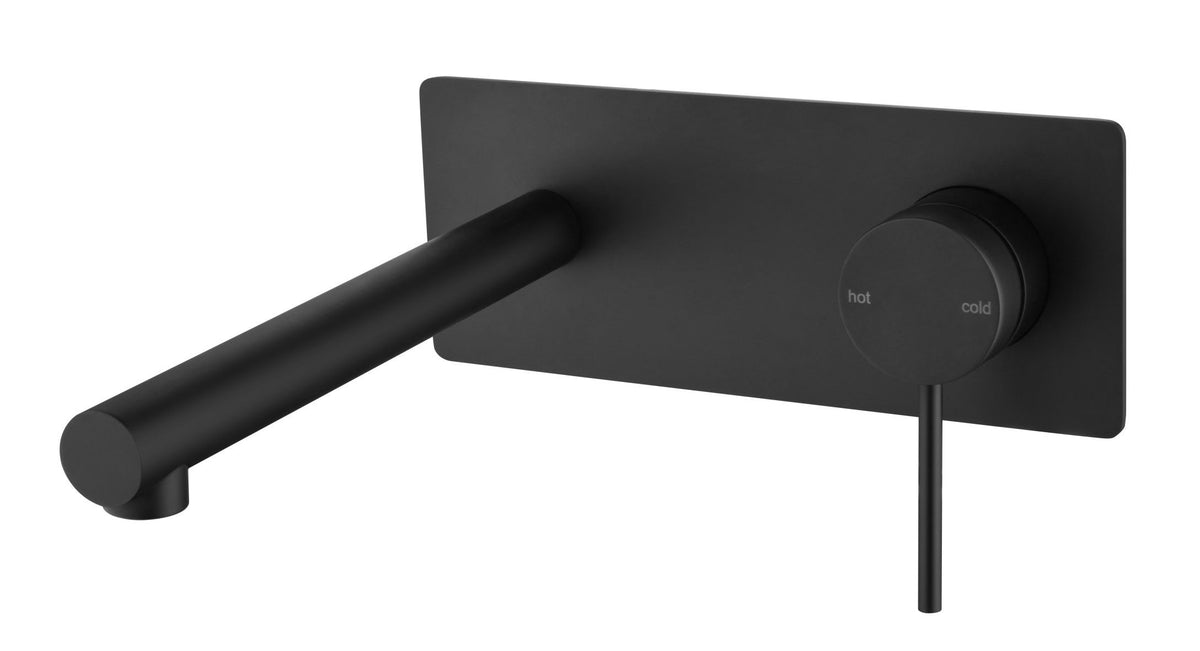 Mica Wall-Spout Combo - Straight Spout - 1P - TRIM KIT ONLY Black