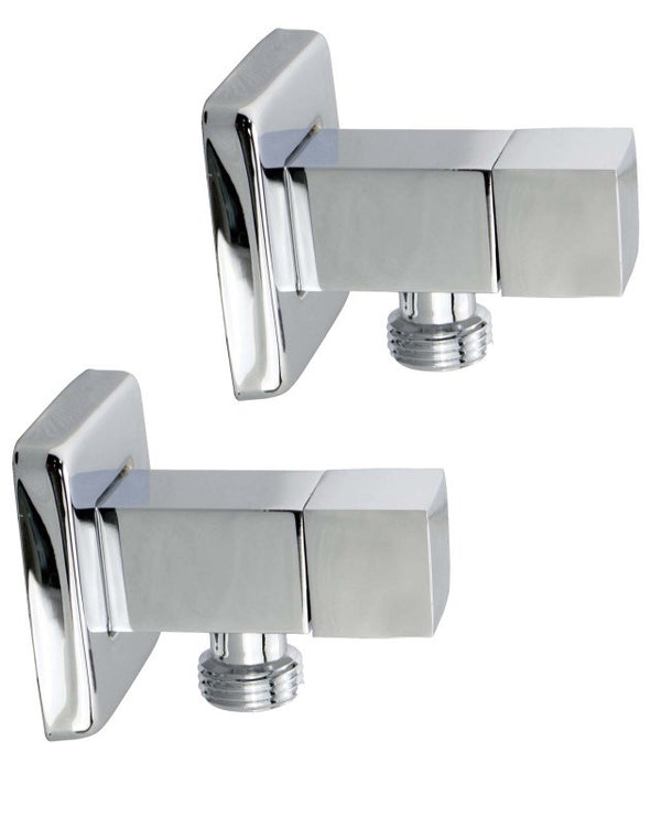 Bathroom Square Chrome 1/4 Turn Washing Machine Stop Tap(One Piece)