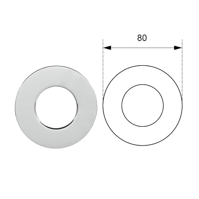 Round Chrome Cover Plate 80mm