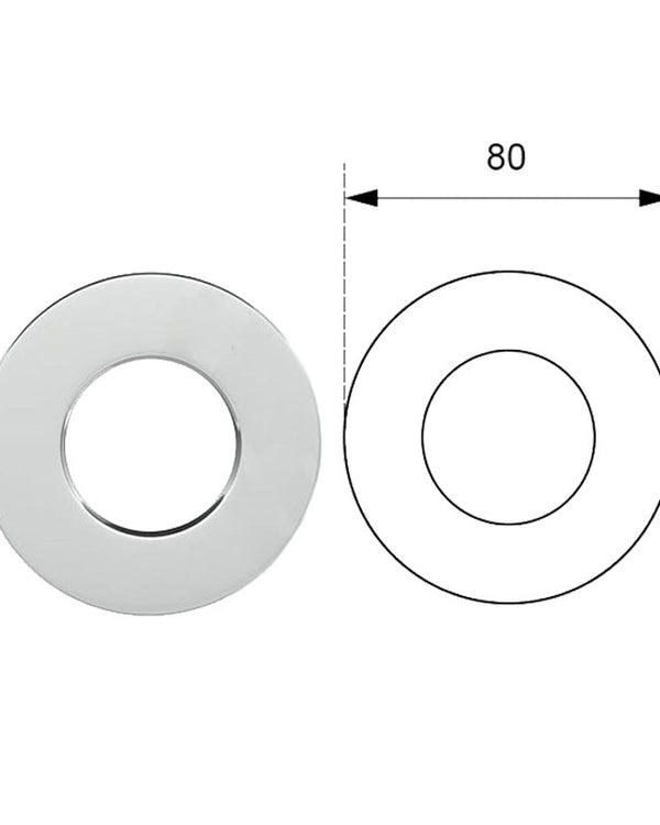 Round Chrome Cover Plate 80mm