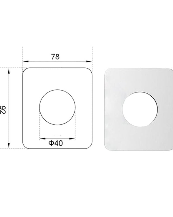Rectangle Chrome Cover Plate 78*92mm