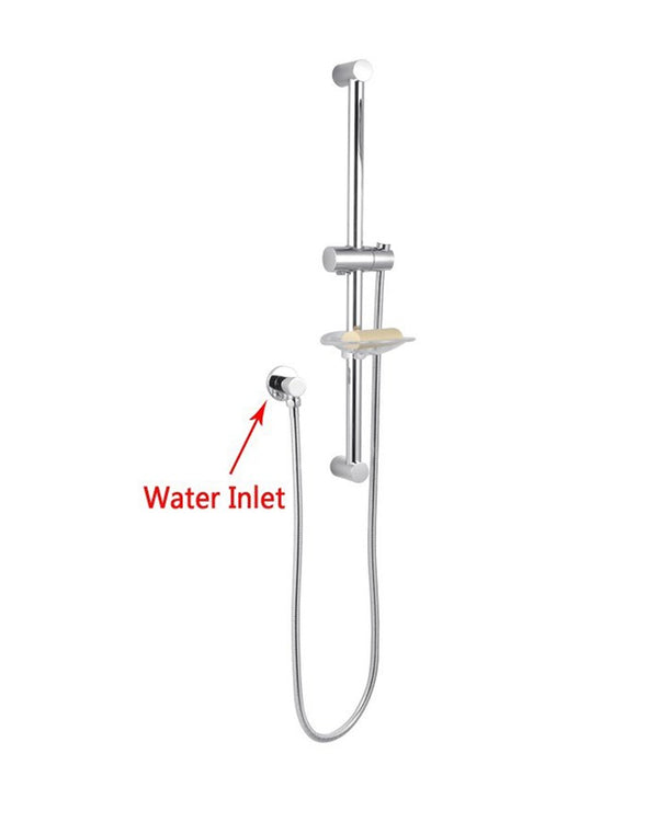 Chrome Shower Rail with Soap Dish