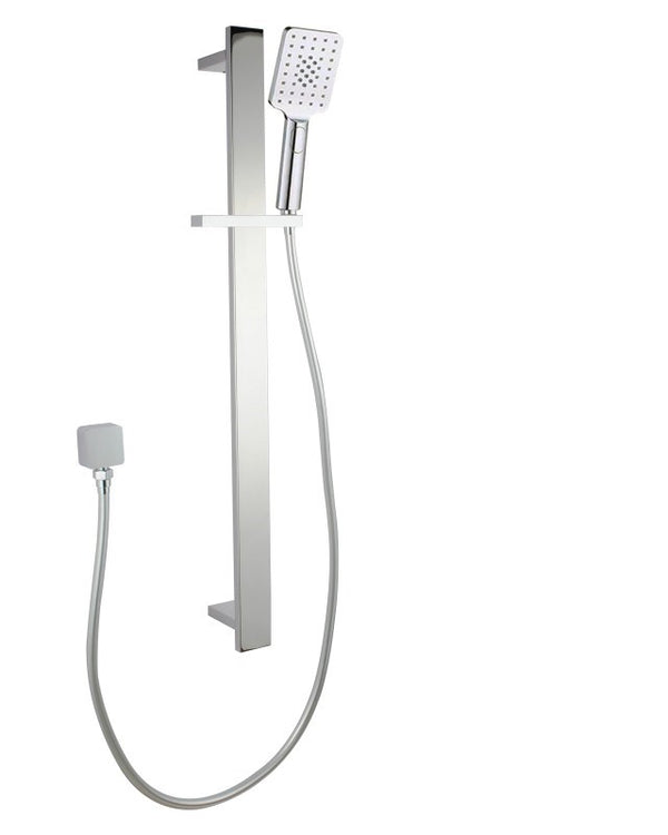 Chrome Shower Rail with Handheld Shower